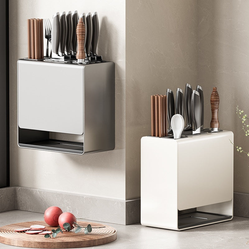 Modern Metal Knife Holder Wall Mount or Countertop