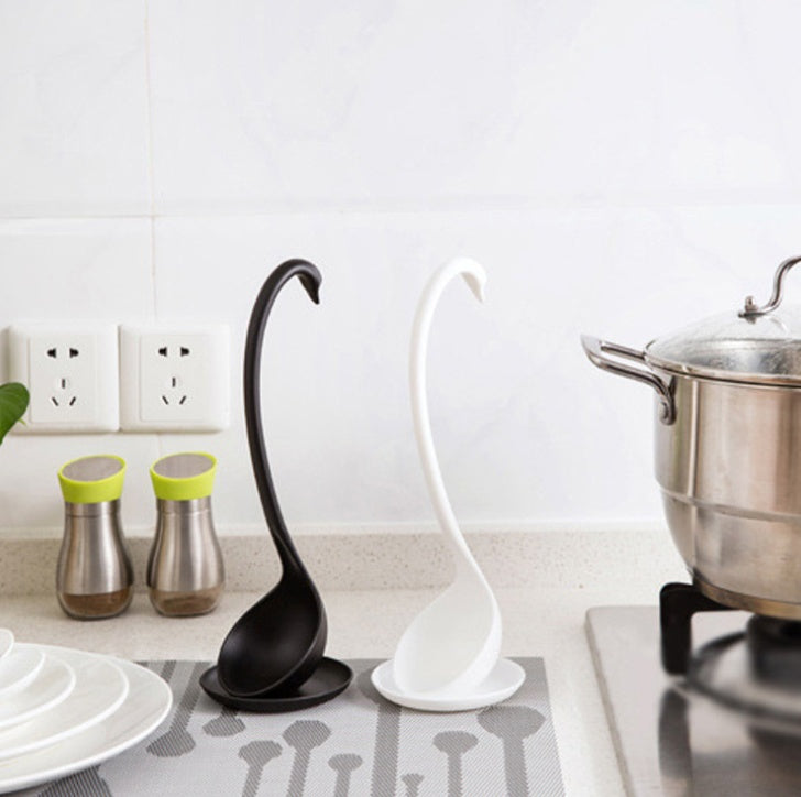 Swan Ladle with Long Handle & Vertical Standup Tray