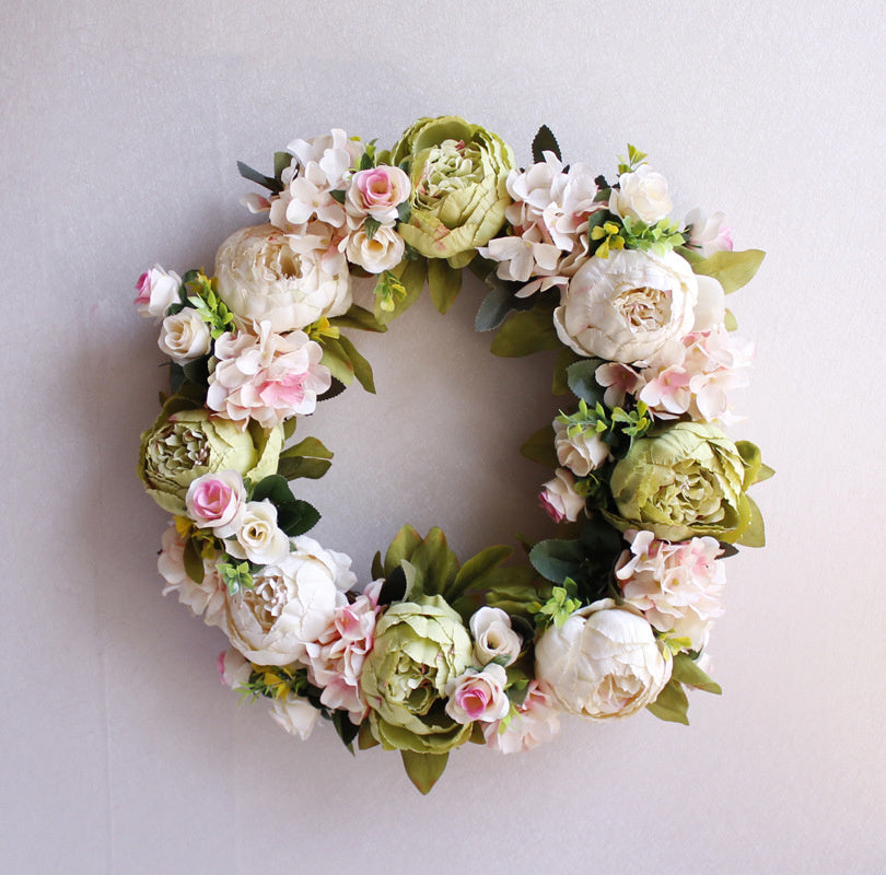 Silk Peony Wreath