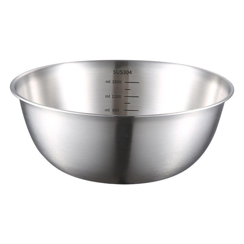 Kitchenware: Stainless Steel Mixing Bowl & Mesh Sieve