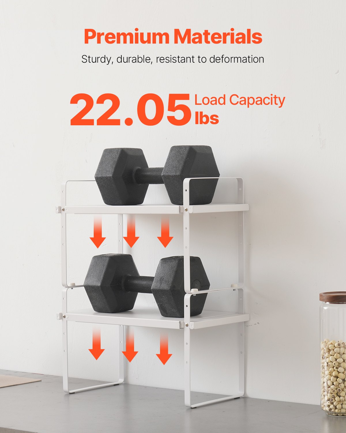 2 Tier Stainless Steel Adjustable Countertop or Cabinet Organizer Shelf
