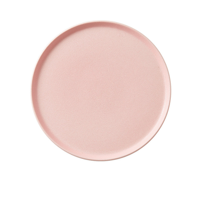 Round Nordic Style Matte Porcelain Serving Tray-Various Colors