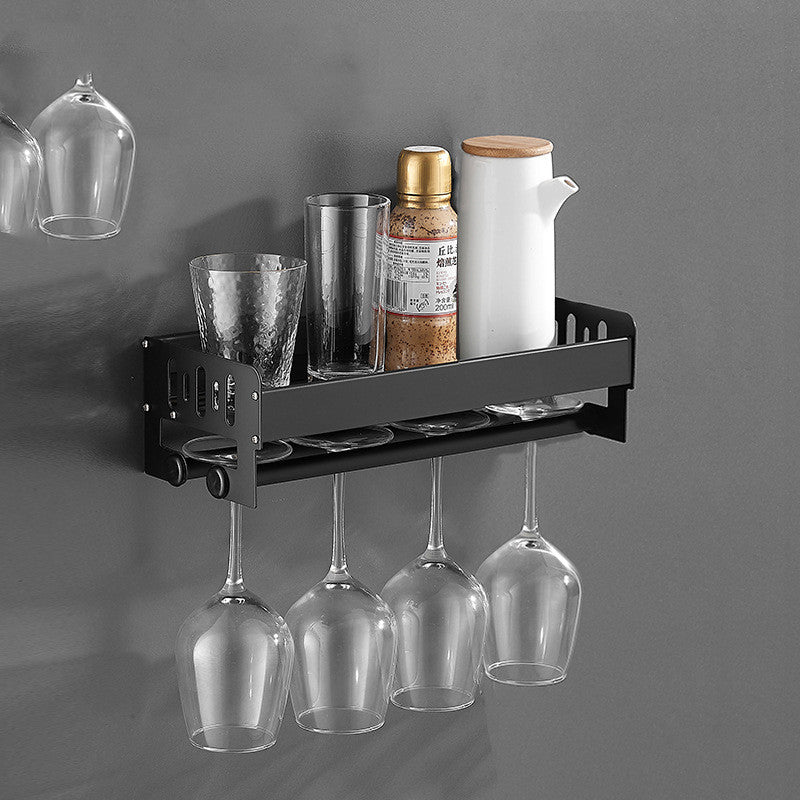 Kitchen Wine Glass Stemware Rack with Shelf