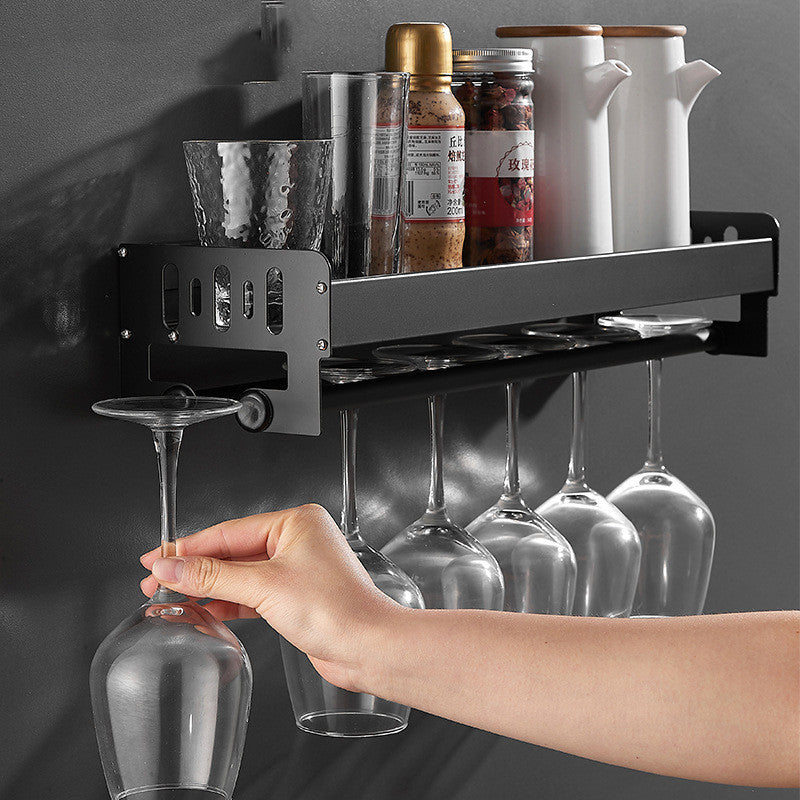 Kitchen Wine Glass Stemware Rack with Shelf
