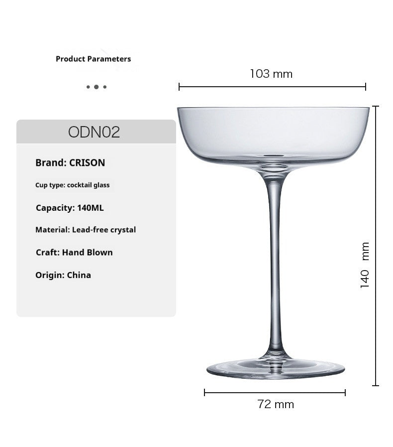 Fine Coupe Glass for Cocktails or Desserts