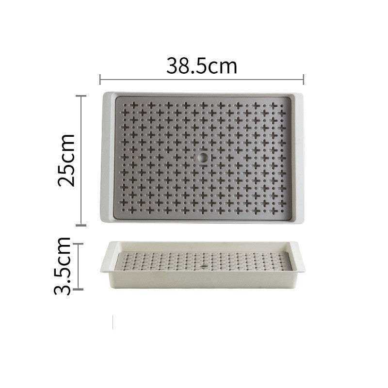 Serving Tea Tray with Drain Mat