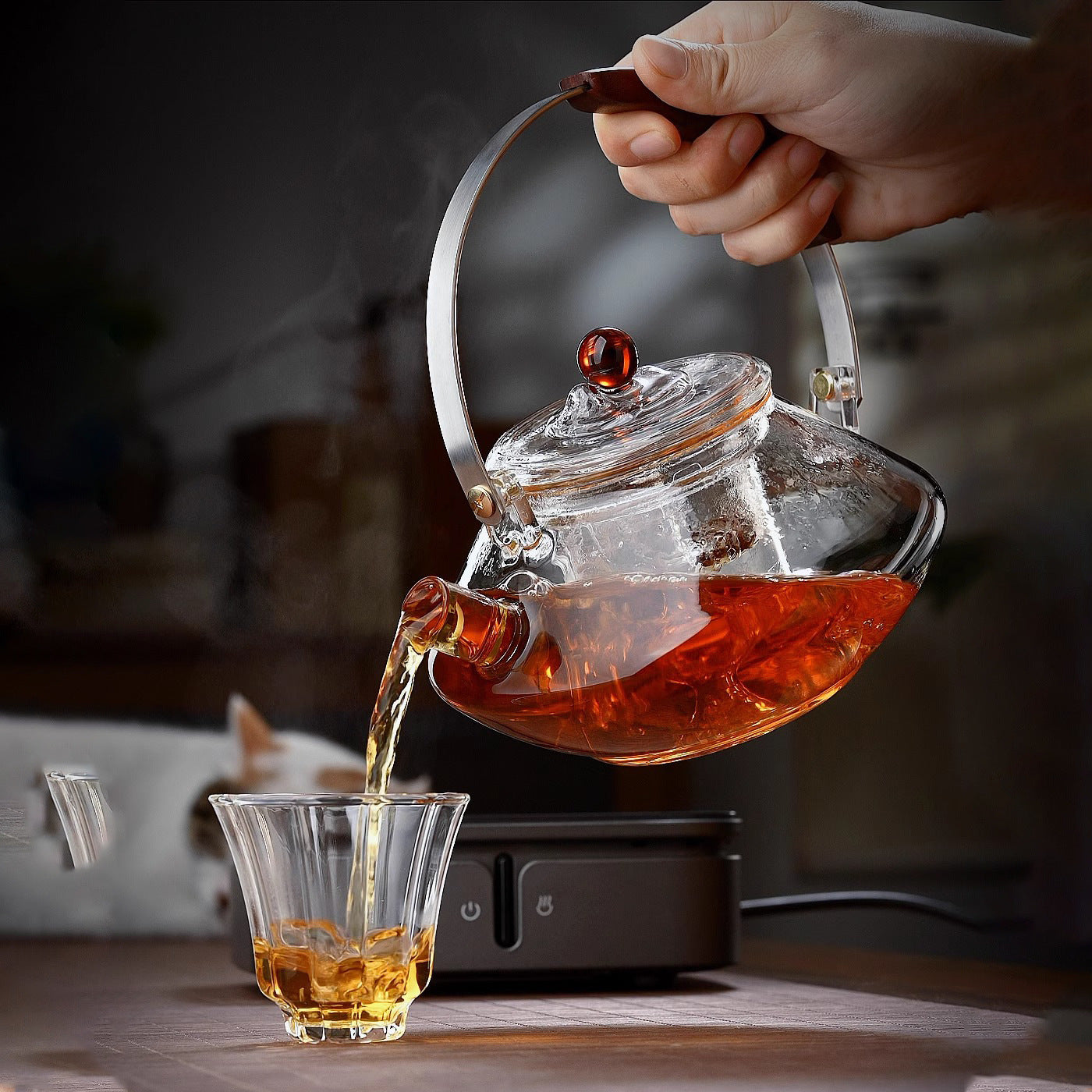 Heat-resistant Borosilicate Transparent Glass Teapot