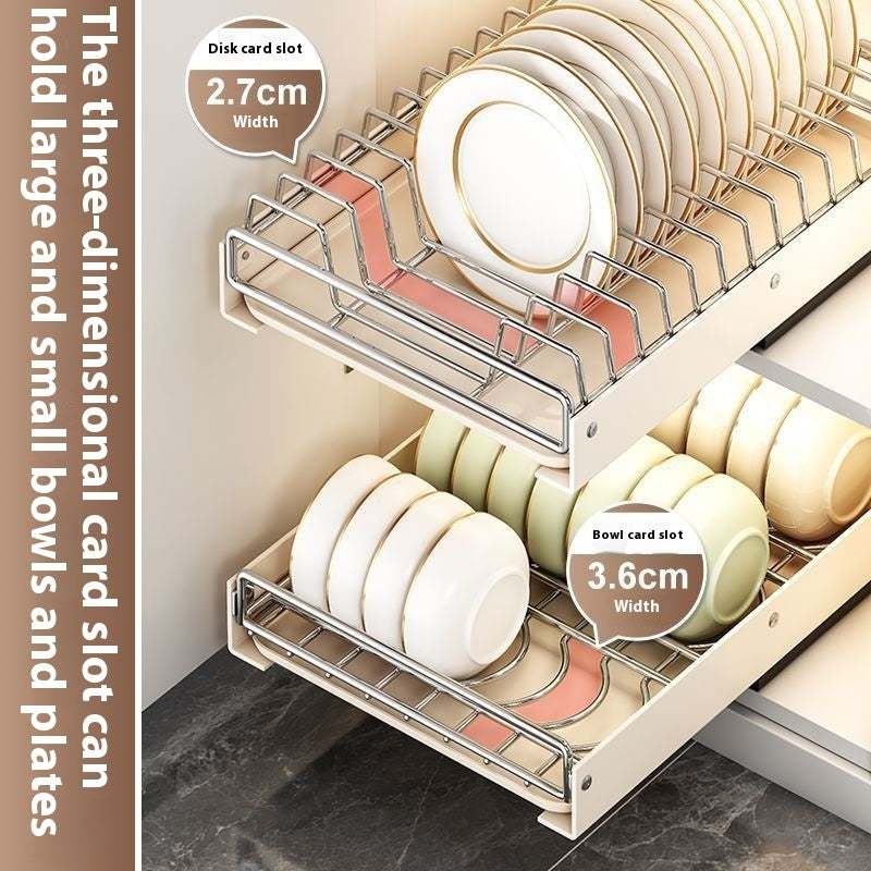Kitchen Cabinet Pull-Out Storage Rack for Tableware