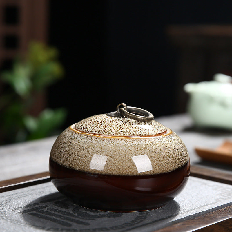 Round Ceramic Tea Jar