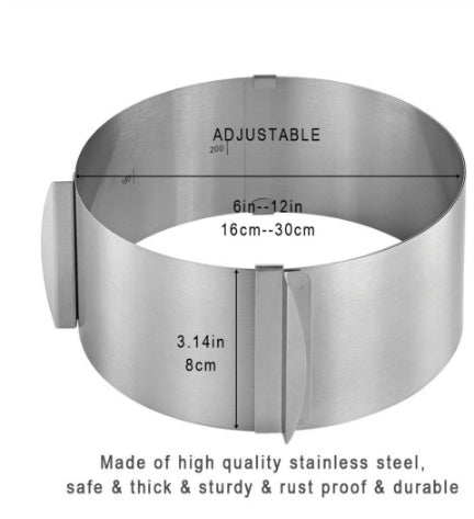 Stainless Steel Adjustable Cake Ring (6-12 inches)