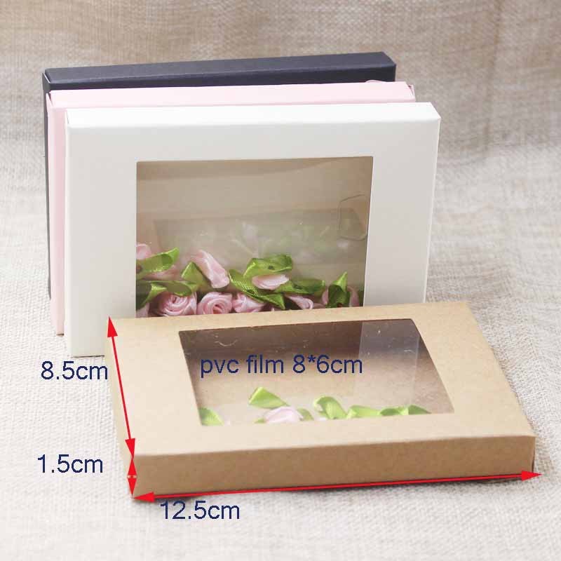 50PCS Colorful Shallow Dessert Boxes with Window