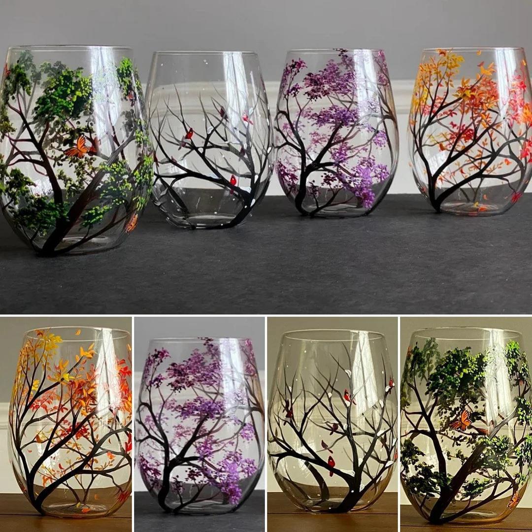 Four Seasons Wine Glasses