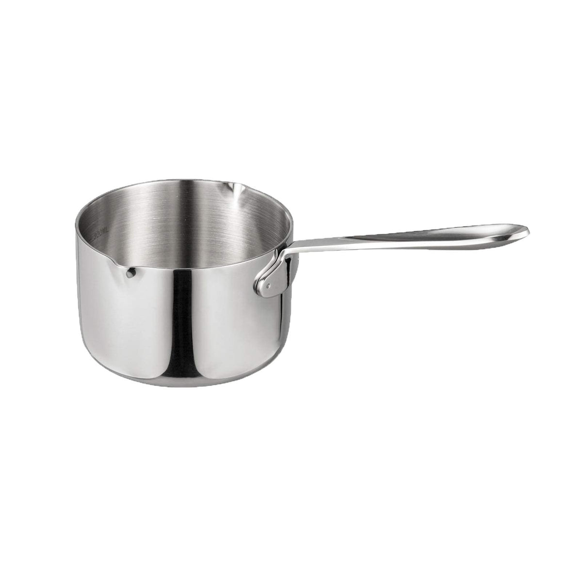 Tri-Ply Stainless Steel Mini Butter & Milk Warmer (10 oz / 300 ml) with Dual Pour Spouts
