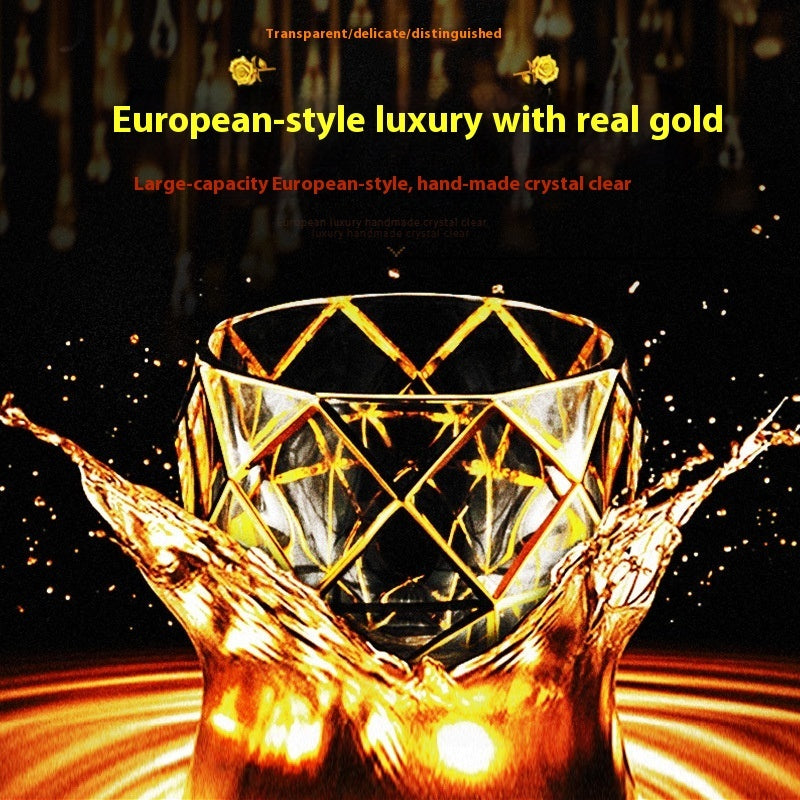 Crystal Drinking Glasses with Gold Gilding