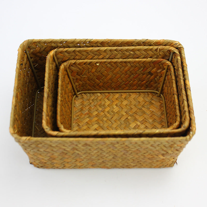 Rattan Seagrass Storage Basket-Bin