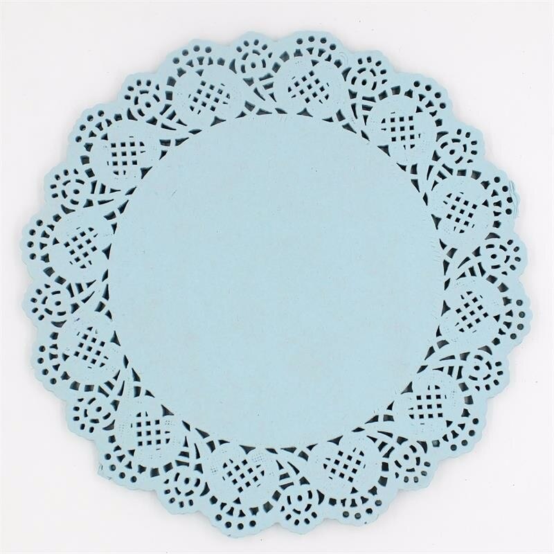 100PC Colored Lace Trim Dessert Doilies