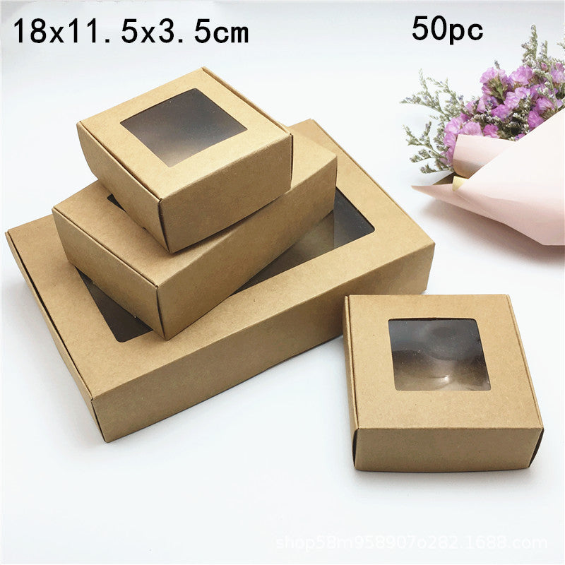 50PC Vintage Kraft Paper Bakery Boxes