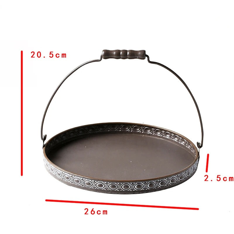 Retro Iron Art Serving Tray/Dessert Tray with Handle