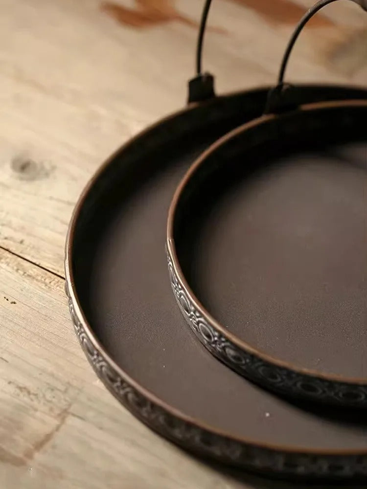 Retro Iron Art Serving Tray/Dessert Tray with Handle
