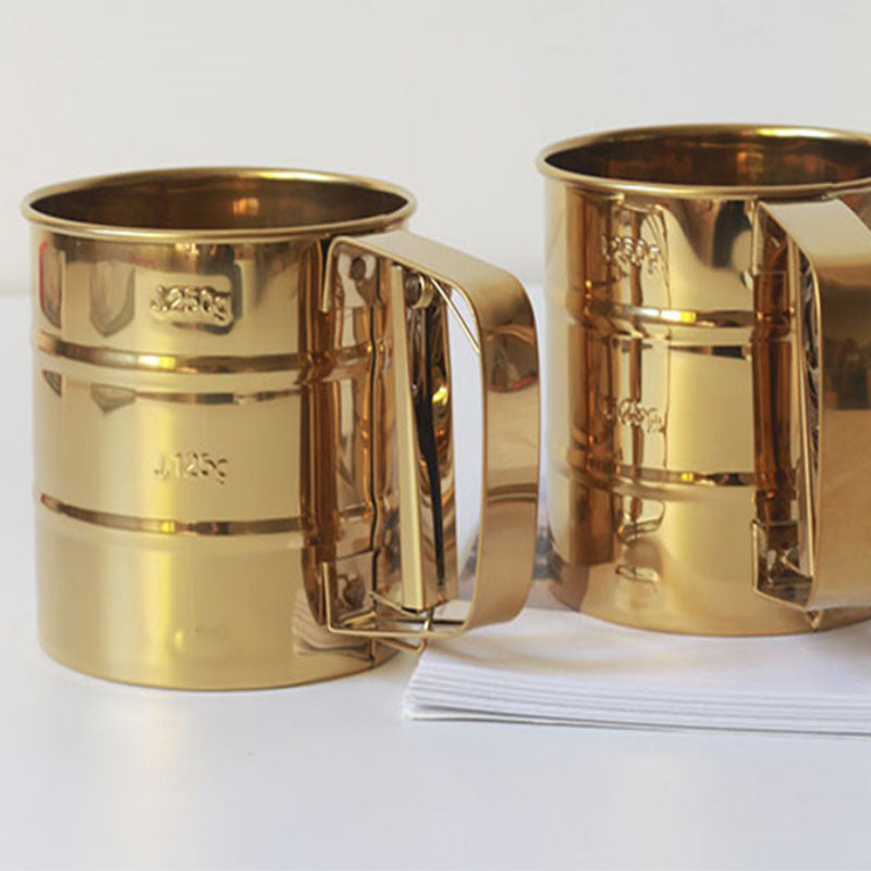 Gold Stainless Steel Flour Sifter