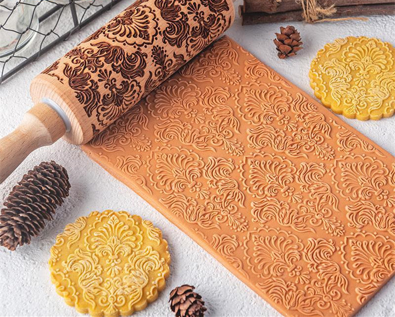 Embossed Scroll Pattern Rolling Pin