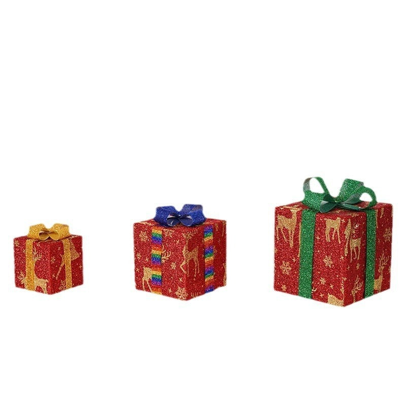 Christmas Decor: 3PC Lighted Gift Box