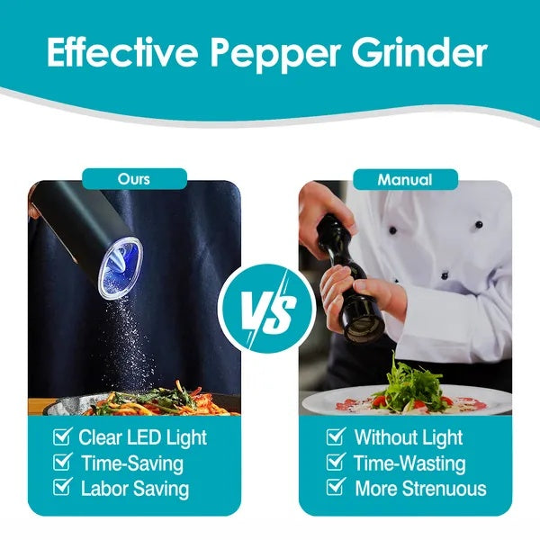 Electric Salt And Pepper Grinder Automatic Gravity Sensor Battery