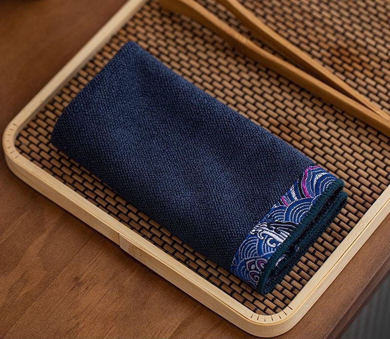 Towels: Zen Cotton Embroidered Tea Towels