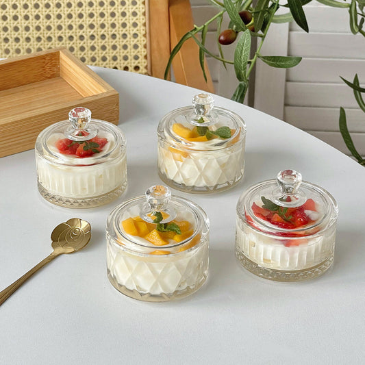 Cut Glass Dessert Cup with Lid