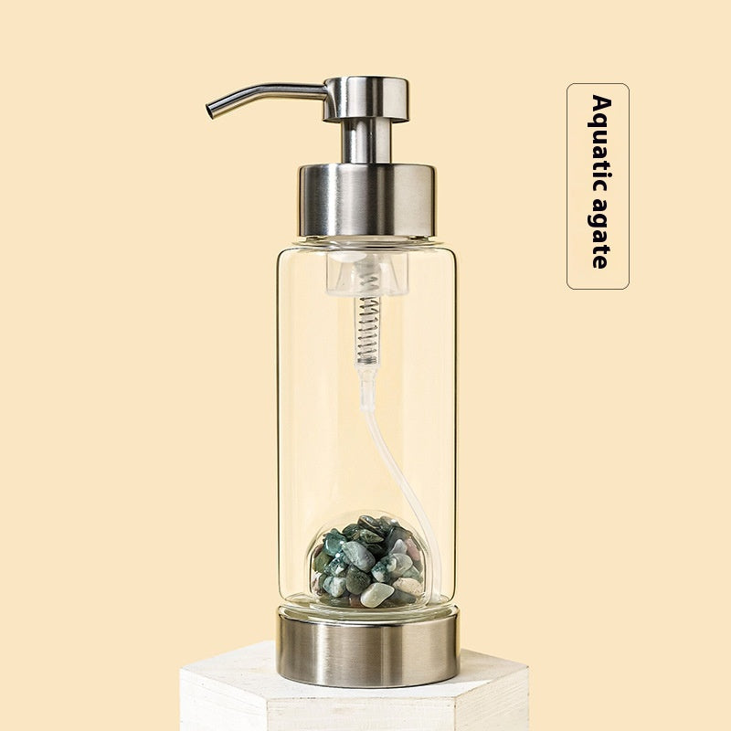Natural Crystal Gravel Glass Pump Bottle