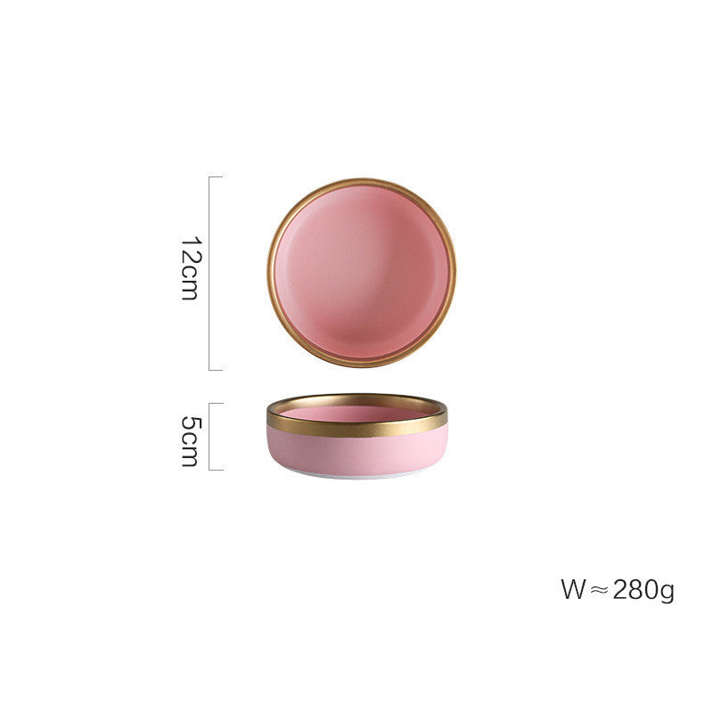 Tableware: Pink & Gold Porcelain Dinnerware