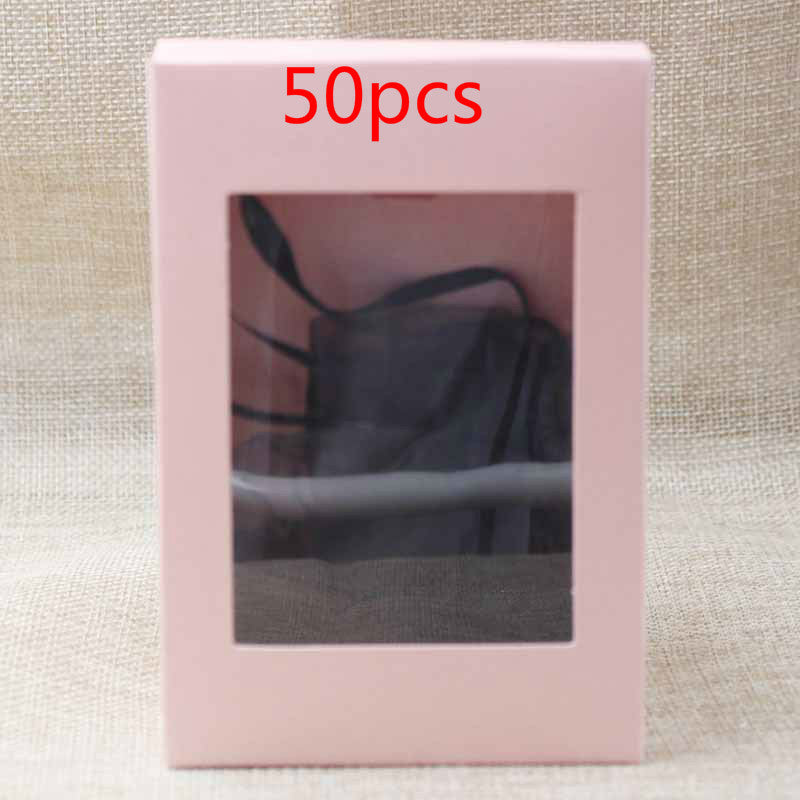 50PCS Colorful Shallow Dessert Boxes with Window