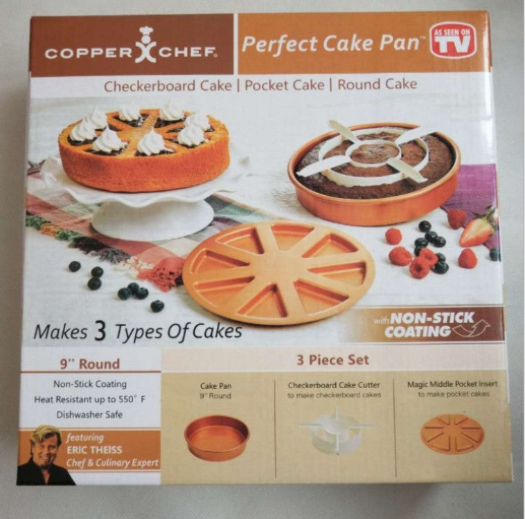 Copper Checkerboard & Pocket Cake Pan