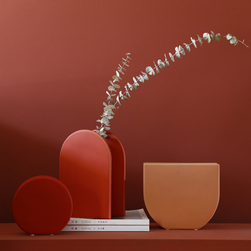 Modern Colorblock Ceramic Vases