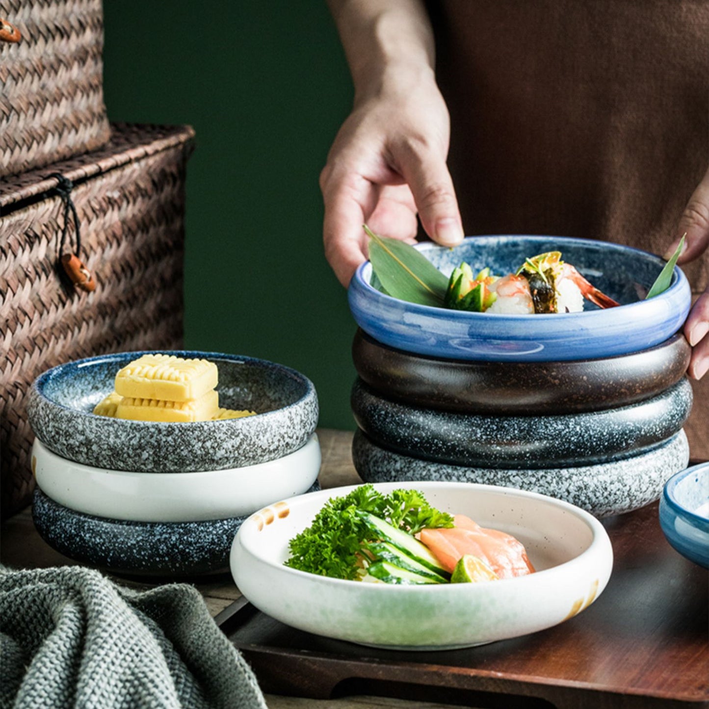 Tableware: Shallow Ceramic Disc Bowls