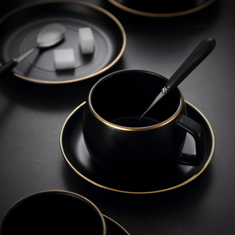 Matte Ceramic Black-White Coffee Cups