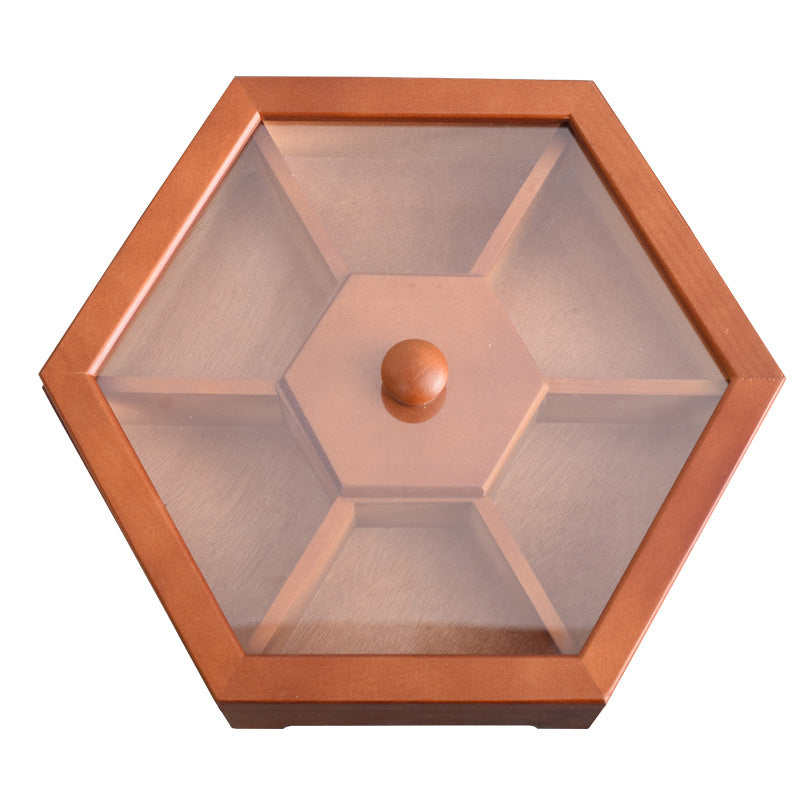Pine Wood Hexagonal Snack Store & Serve