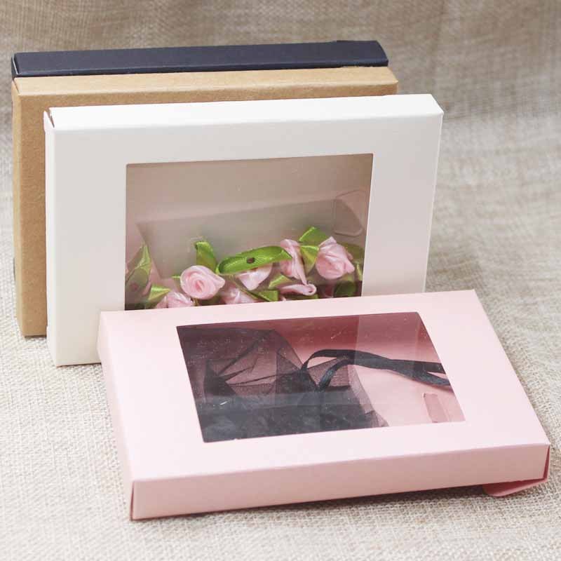 50PCS Colorful Shallow Dessert Boxes with Window