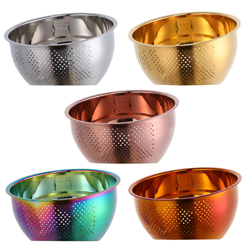 Kitchenware: Colorful Stainless Steel Deep Bowl Colander