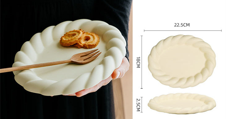 Rope Edge Ceramic Dessert Plate