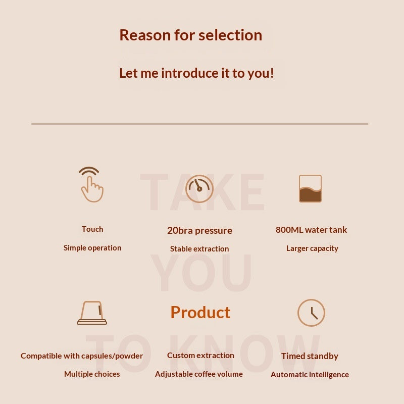 Capsule Coffee Home Small Fully Automatic Espresso Machine