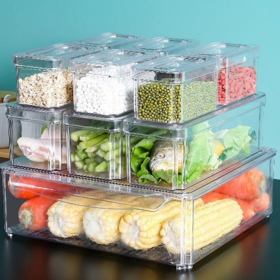 10PC Clear Stackable Crisper Boxes