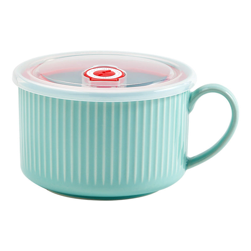 Tableware: Large Ceramic Large Soup Mug -Airtight Lid