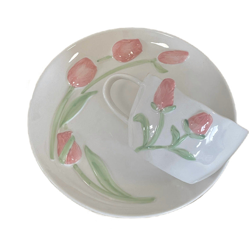 Raised Tulip French Porcelain Dessertware