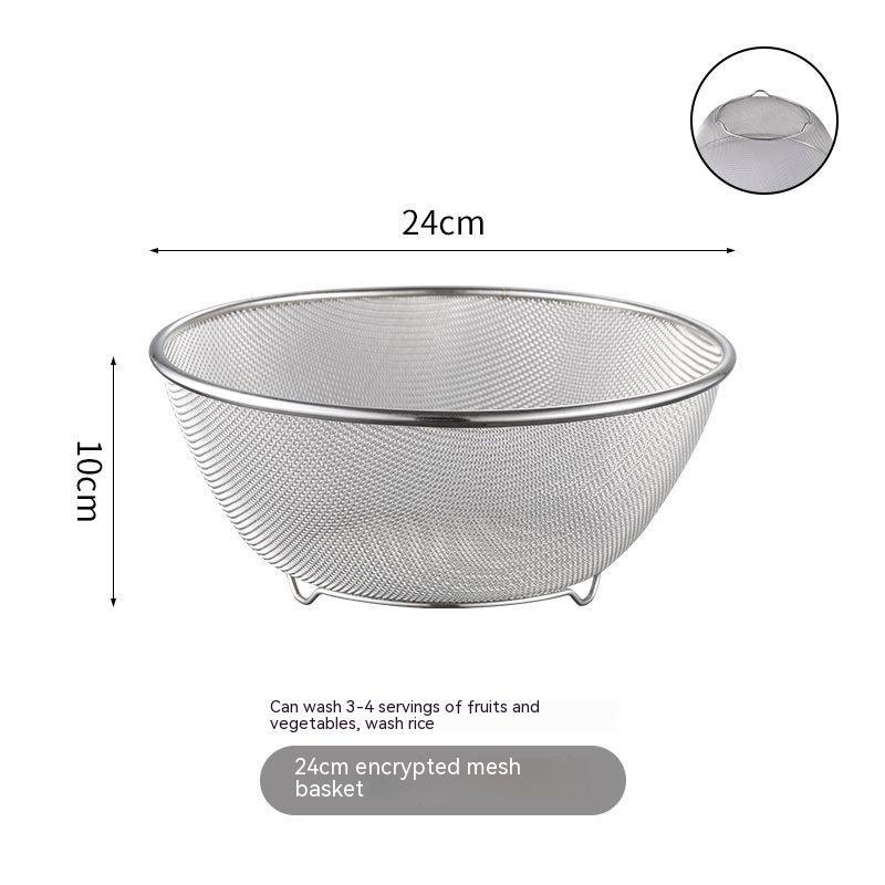 Kitchenware: Stainless Steel Mixing Bowl & Mesh Sieve