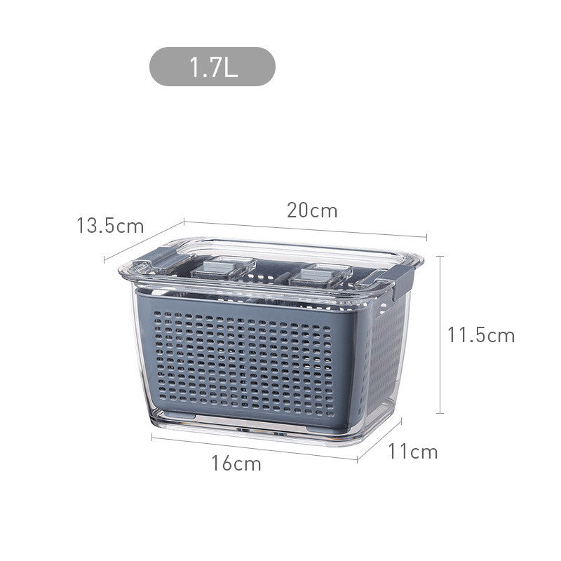 Grey Colander-Crisper w Partition-Various Sizes