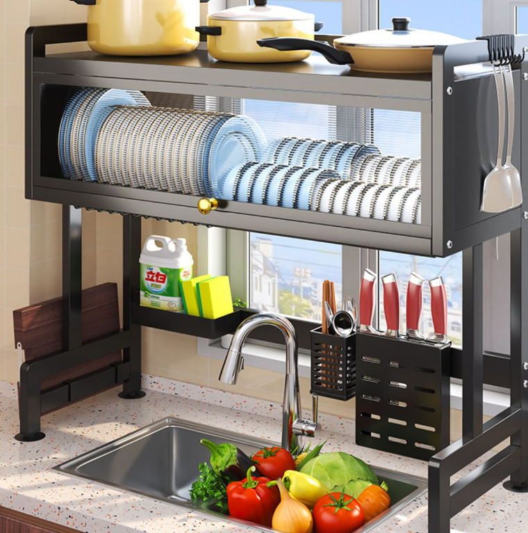 Over Sink Dish Organizer Drain Rack