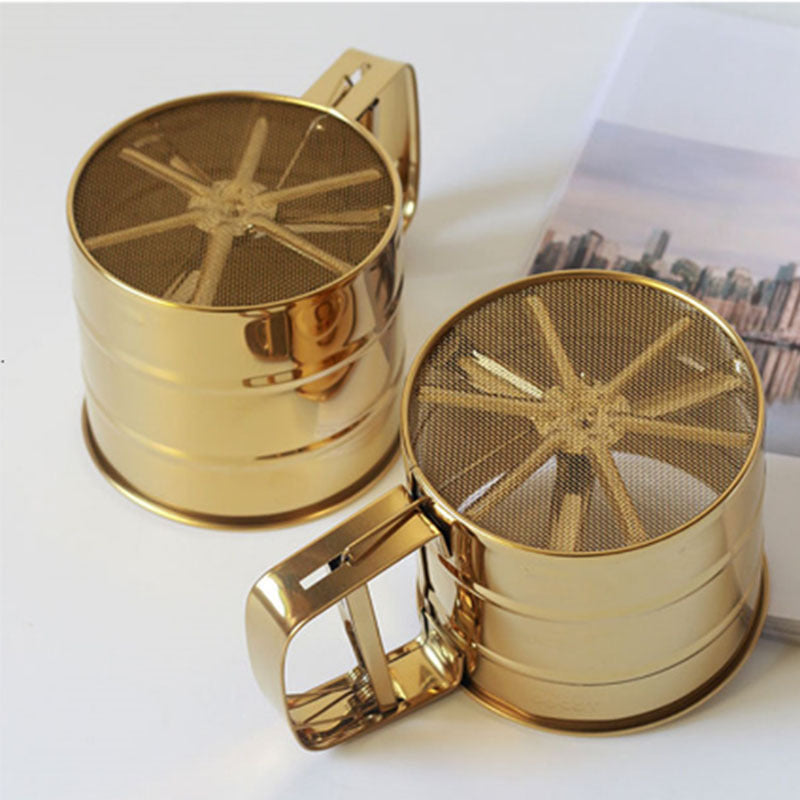 Gold Stainless Steel Flour Sifter