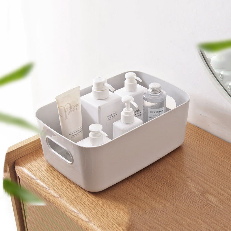 Solid Plastic Storage Bin with Handle