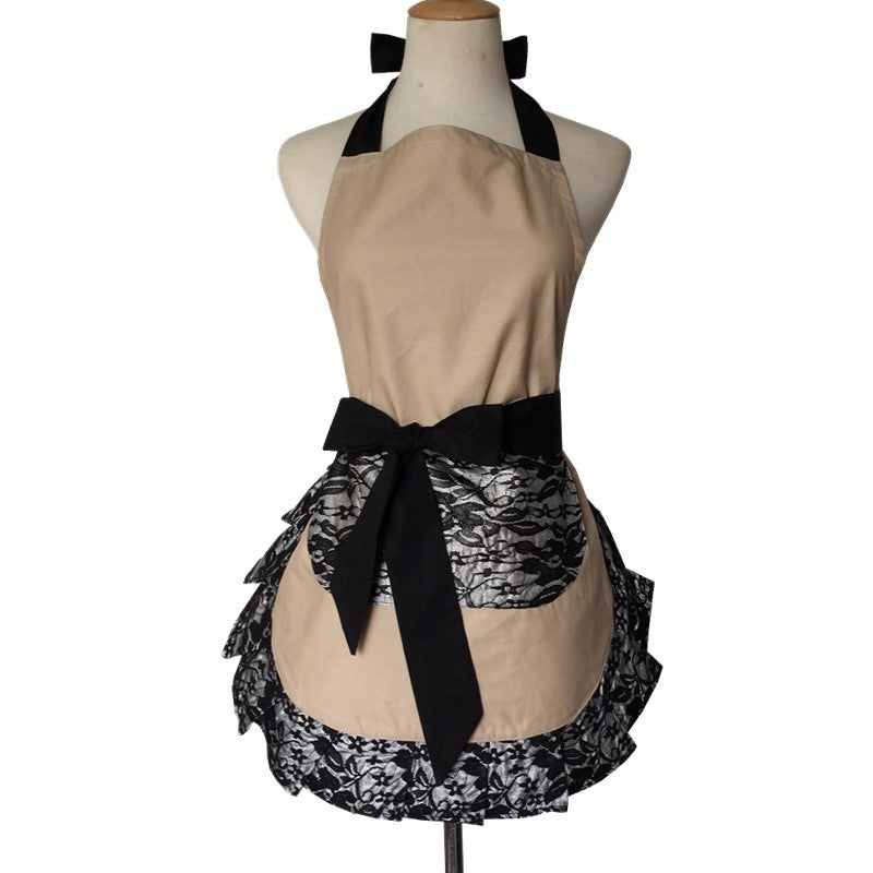 Black Lace Trim Apron